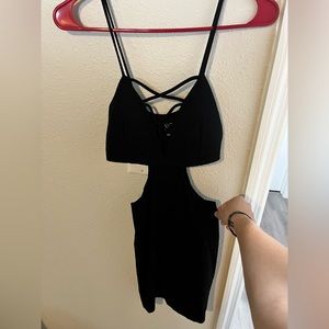 Black dress with cut outs, super cute for going out!